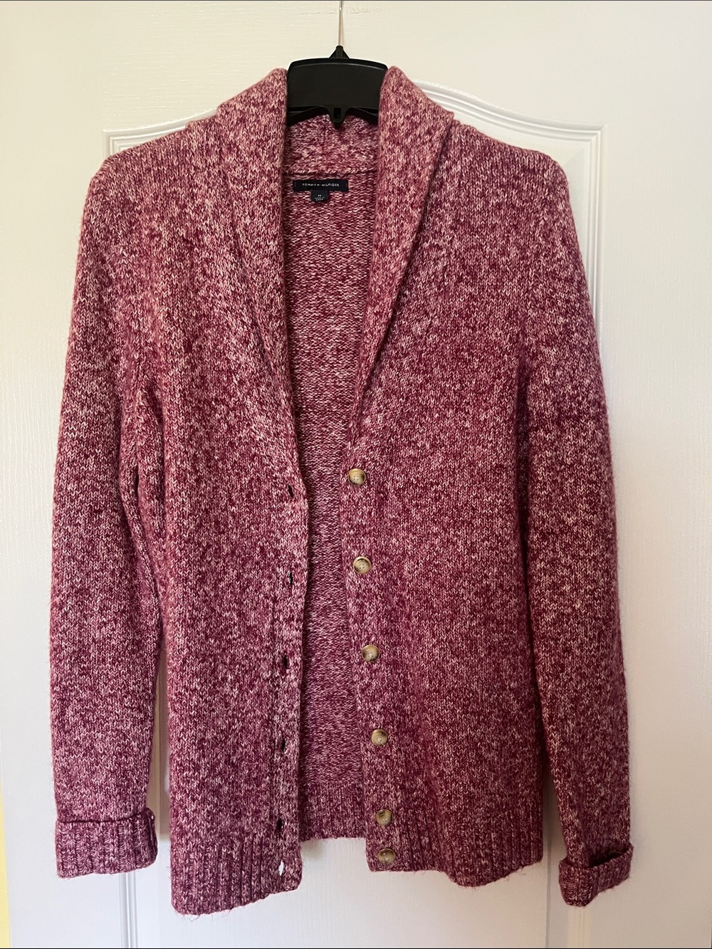 Tommy Hilfiger Marled Knit Cardigan in Rose Blend